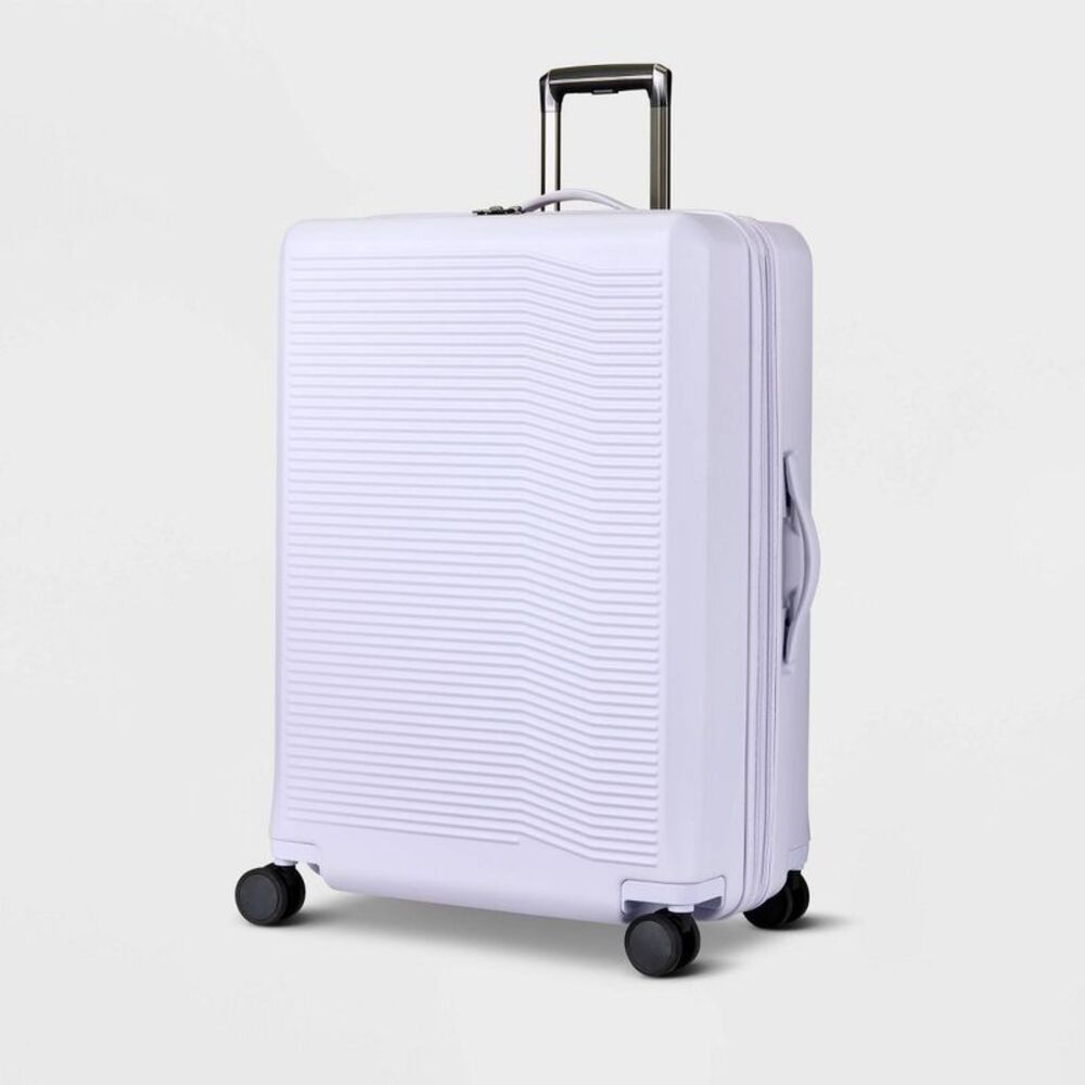 Open Story - Expandable Large Checked Hardside Suitcase Spinner Thistle
